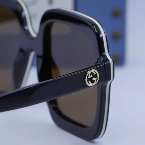 Gucci GG1241S 001 Square Sunglasses - Black/Brown - Picture 9 of 11